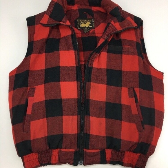 Branded Lion Other - 80S BRANDED LION RED BUFFALO PLAID CHECK VEST